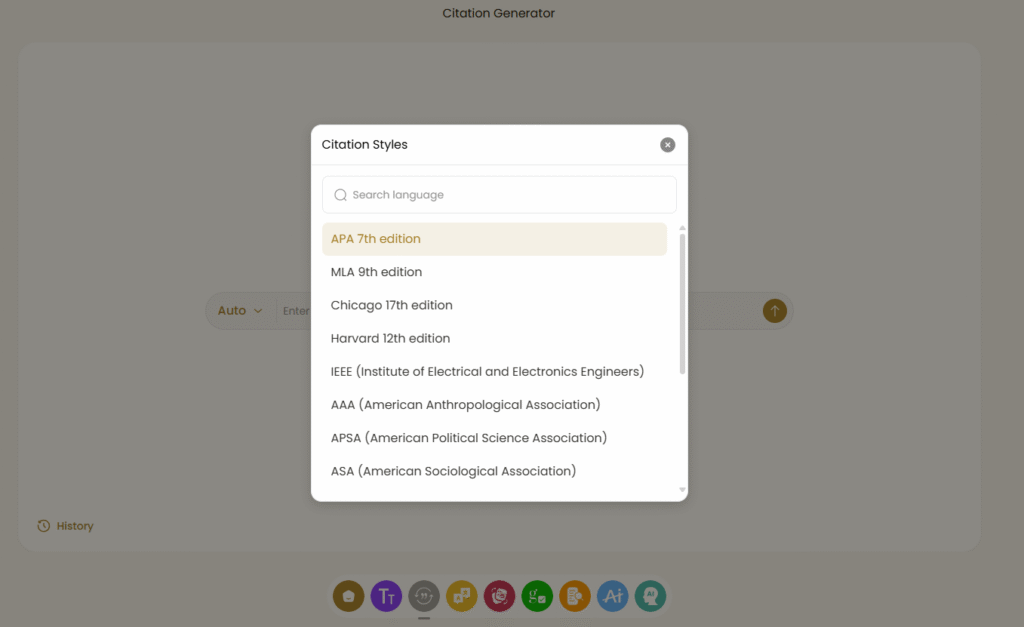 Citation Machine APA citation generator creating APA citation entries

MLA citation generator and APA citation generator comparison

APA in text citation created using citation APA format